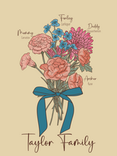 Load image into Gallery viewer, Birth Flower Family Portrait Print
